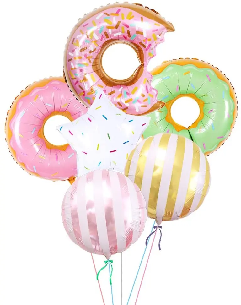 

Sweet Donuts Party Baby Shower Girls Birthday Favors Decoration Disposable Tableware Plates Napkins Cups Candy Bag Donut Balloon