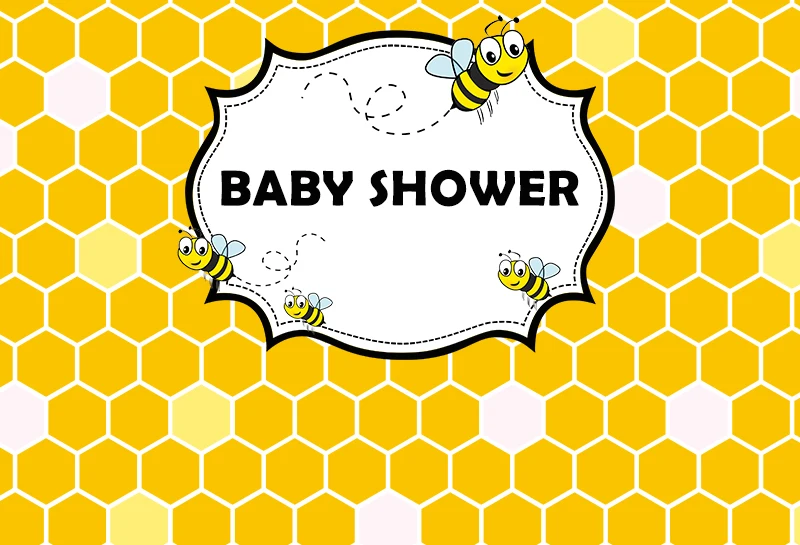 В памяти Сладкий как можно пчелы фон Вафельная Ткань Baby Shower первый день вечерние