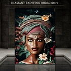 Алмазная 5d картина сделай сам для Африканской женщины, полноразмернаяКруглая Мозаика, картина Стразы, алмазная вышивка, цветы, девушки, искусство