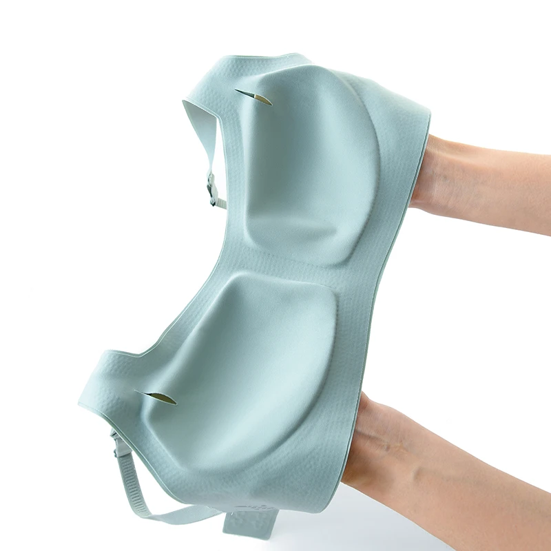 SofbeauFor  Women Underwear  No Trace No Steel Ring One Piece  Vest-style Bra Big Breasts Gathered Pure Color Bra And Briefs Set