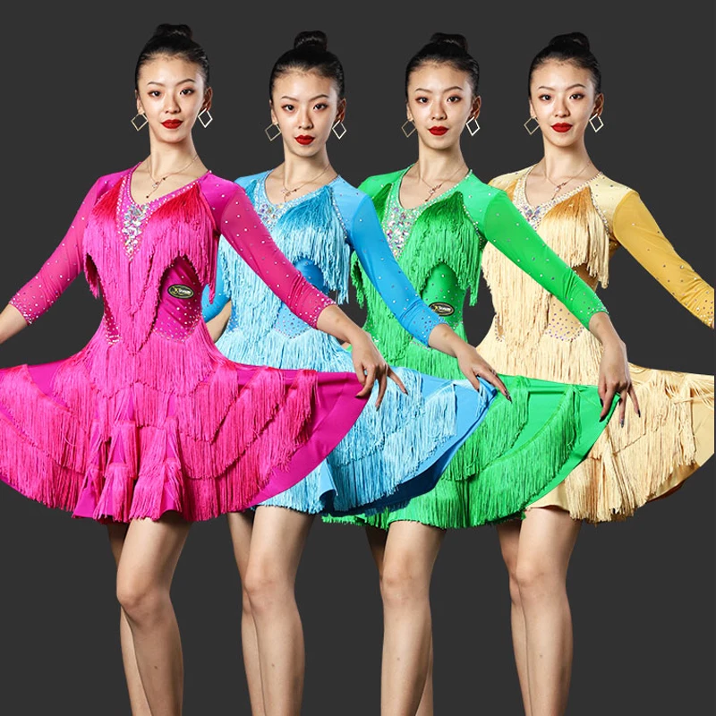 Новинка платья для соревнований по латиноамериканским танцам женщин костюм ча
