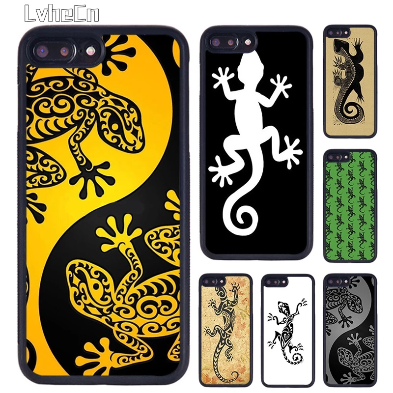 LvheCn племенные ящерицы Gecko ying yang чехол для телефона iPhone 5 6S 7 8 Plus 11 12 Pro X XR XS Max Samsung galaxy
