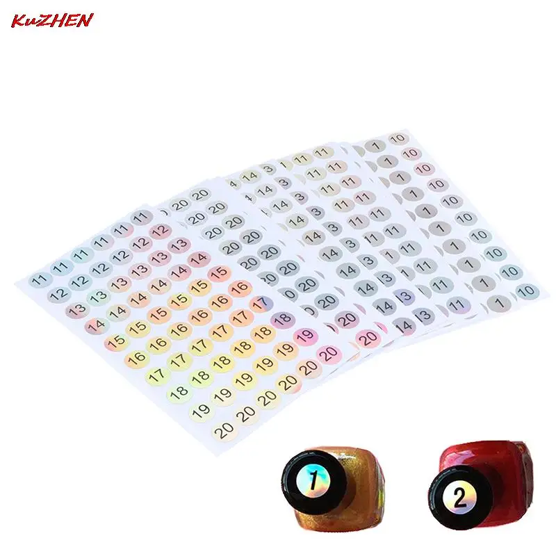 

1 лист = 60 шт., маркировочная цифровая этикетка для лака для ногтей