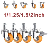 4pcs furniture casters wheel soft rubber swivel caster roller wheel orange for platform trolley chair household accessories