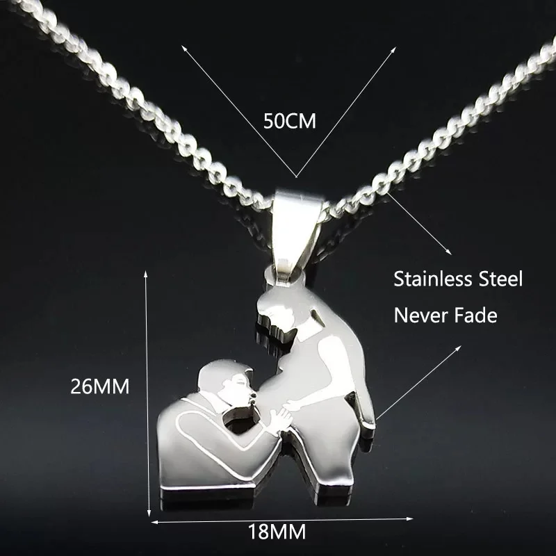 

SMJEL Baby Mother Child Pregnant Heart Family Necklace Lovers Together Gift For Wife Girls Mum Stainless Steel Birthday Gift