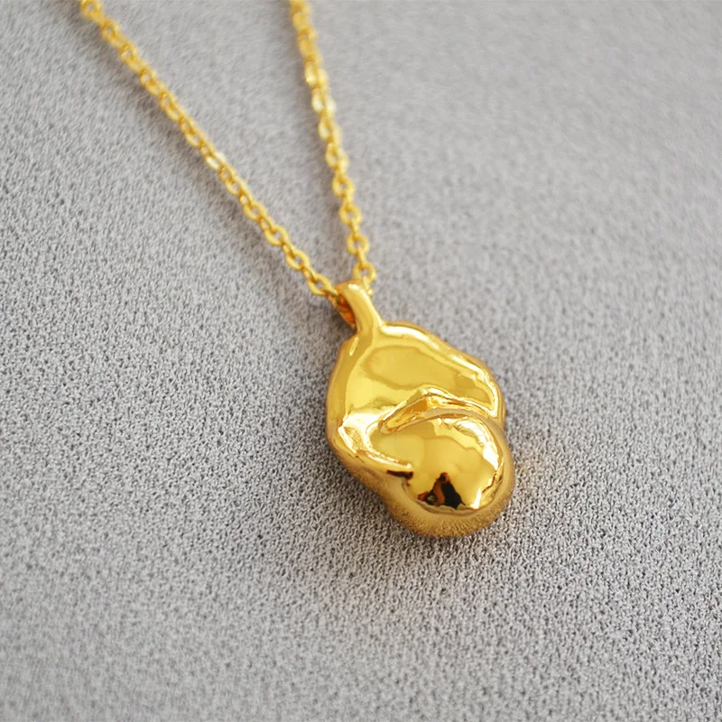 Простая универсальная Подвеска из латуни с позолоченным искусственным жемчугом