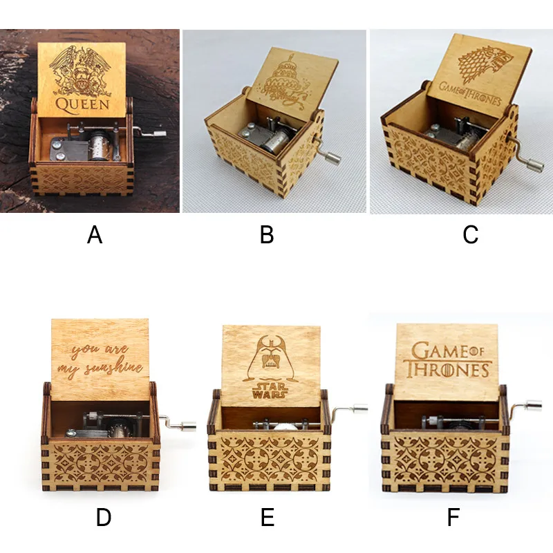 Нежная резная Маленькая деревянная музыкальная шкатулка в винтажном стиле