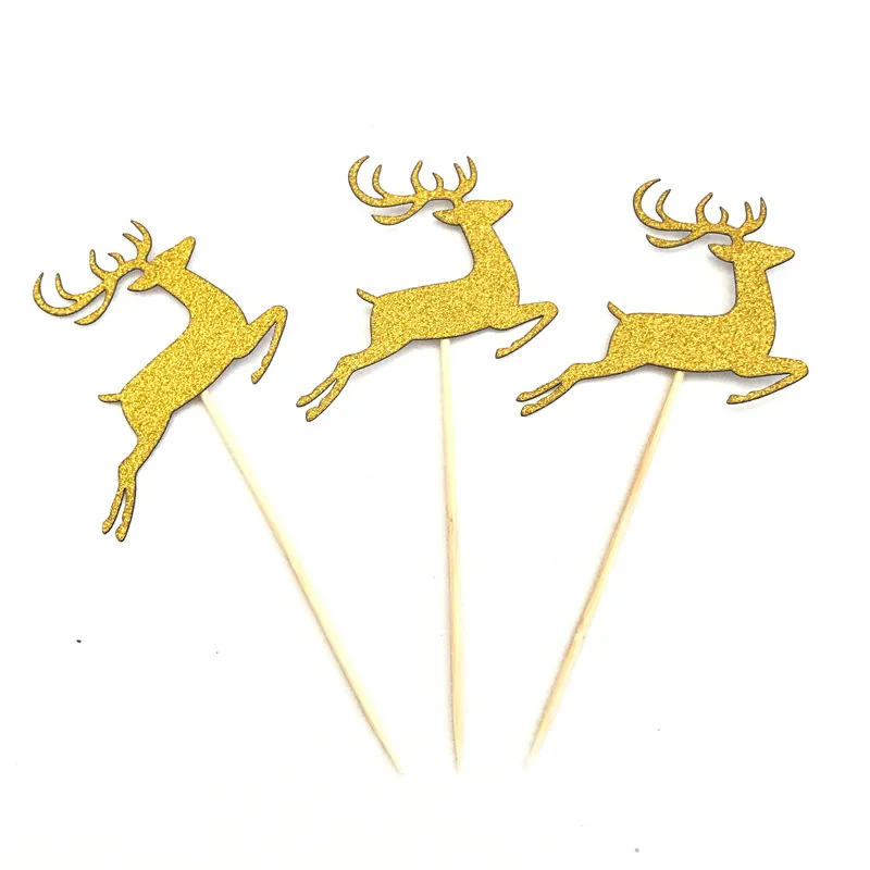 10 шт. Рождественский торт Декор карта олень Санта Клаус флаг вставленная кекс