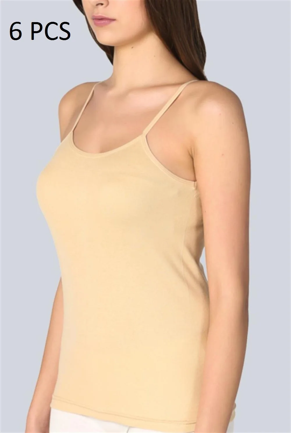 Страстные Нижние рубашки с тонкими бретельками 6 шт. для женщин майка 100 хлопок