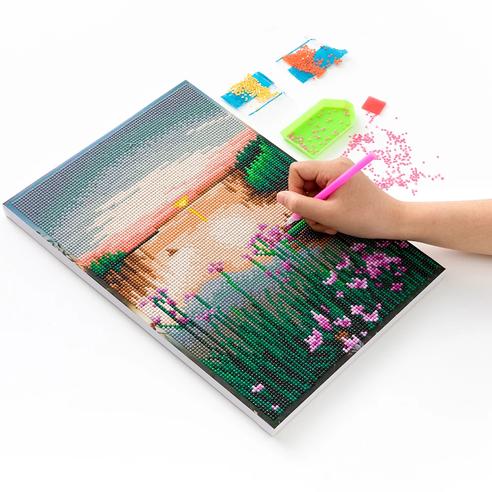 

Полноформатная круглая алмазная живопись с рамкой, пейзаж, весна, 5D, алмазная вышивка «сделай сам», мозаика, вышивка крестиком, домашний дек...