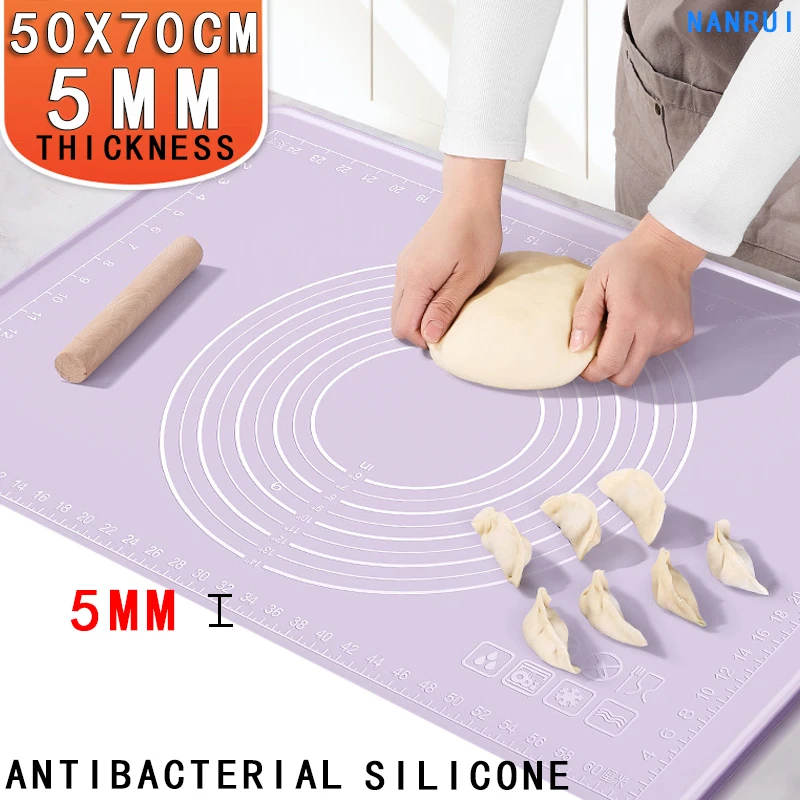 

Oversize Kneading Pad Thicken Antibacterial Silicone Baking Mat Rolling Pin for Dough Kitchen Accessories Non-stick Pastry Board