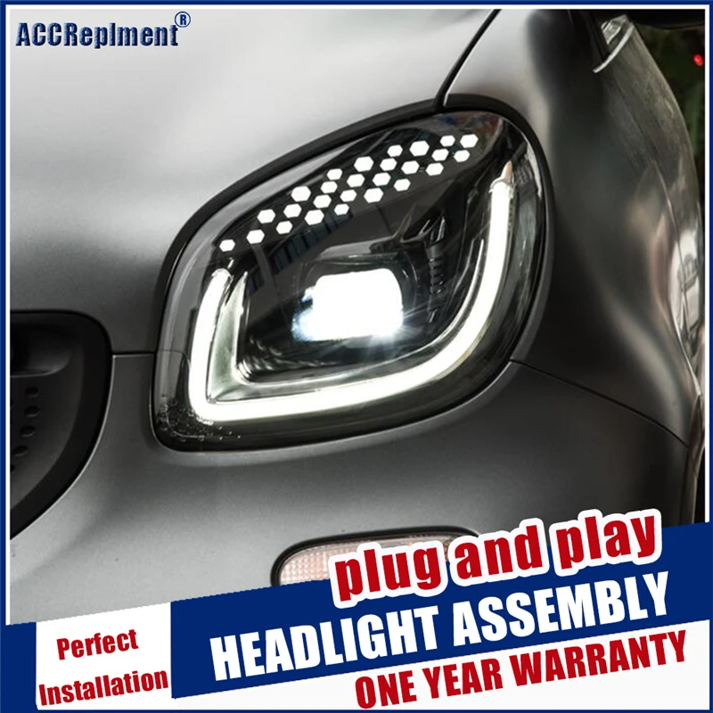 Новая голова стайлинга автомобилей для Benz Smart фары 2015 2018 двойной луч объектив