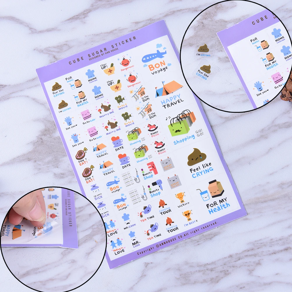 

1 Set=5pcs Stickers Cute Korea PVC Transparent Flake Seal Cards For Scrapbooking Diy Diary Calendar Notebook Label Stationery