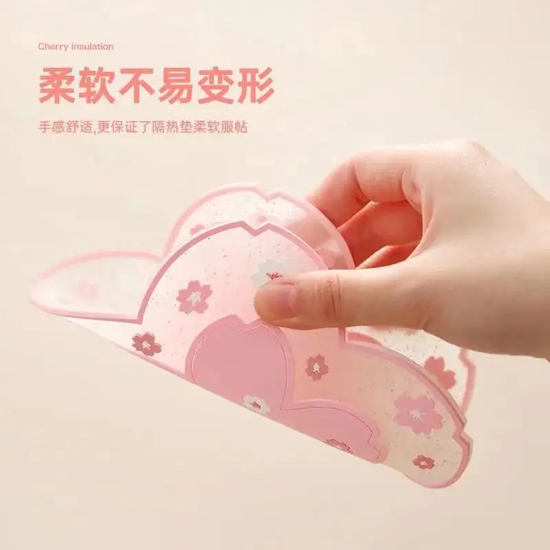 Beautiful cherry blossom dining table mat bowl plate pot anti slip heat insulation placemat for | Дом и сад