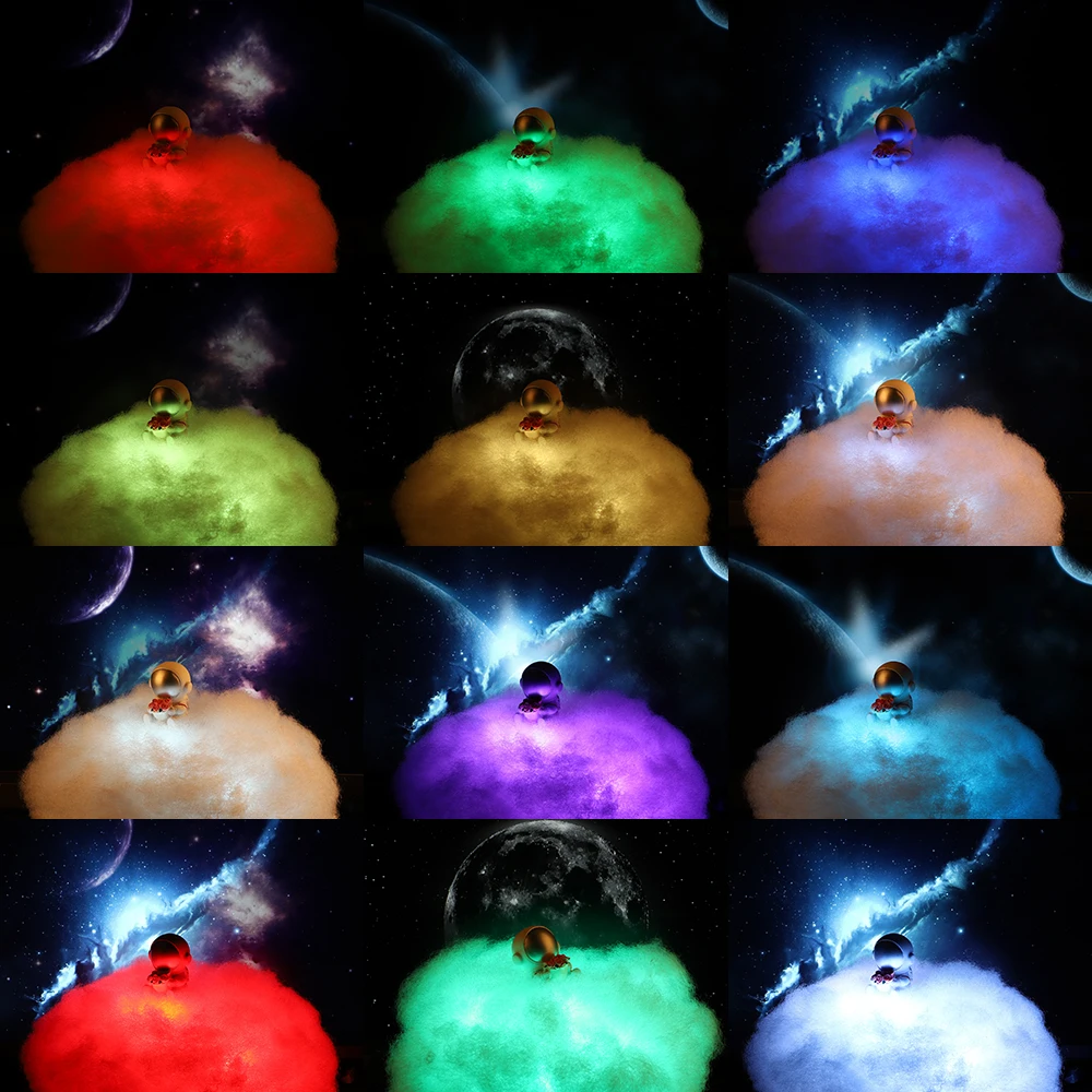 Специальная Светодиодная лампа в виде цветных облаков и астронавта с радужным