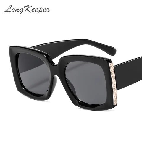 LongKeeper Квадратные Солнцезащитные очки большого размера модные женские градиентные солнцезащитные очки женские бренд класса люкс темных от...