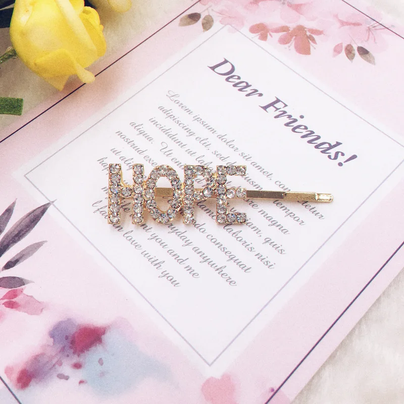 HOPE BABY MISS DREAM заколка для волос, стразы, сплав, заколки для волос для девочек, аксессуары для волос, заколки, женские головные уборы - Цвет: HOPE
