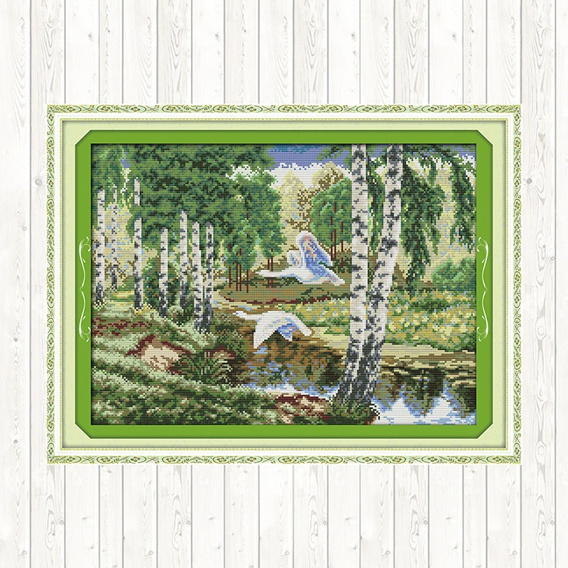 The Wild Geese In Forest DIY Needlework Kits Printed Scenery Series Cross Stitch 14CT 11CT Aida Counted Embroidery Kit | Дом и сад
