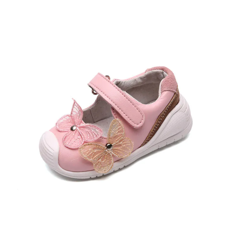 

Genuine Leather Baby shoes Kick-proof Toddler Baby girls sneakers beautiful butterfly Non-slip Fashion Baby casual shoes 12M