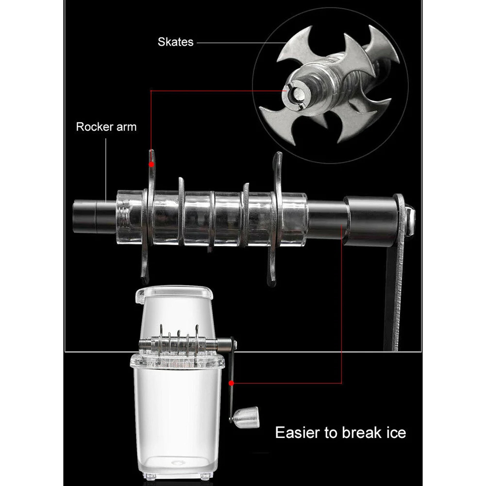 

Portable Manual Ice Crusher Shaver Shredding Machine Hand Snow Cone Transparent Ice Machine DFDS889