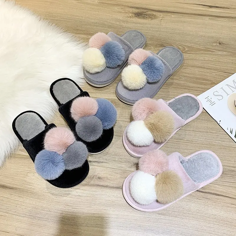 

Winter Women Slippers Short Plush Warm Ladies Casual Non-slip Soft Warm House Slipper Indoor Bedroom Fashion New women shoes