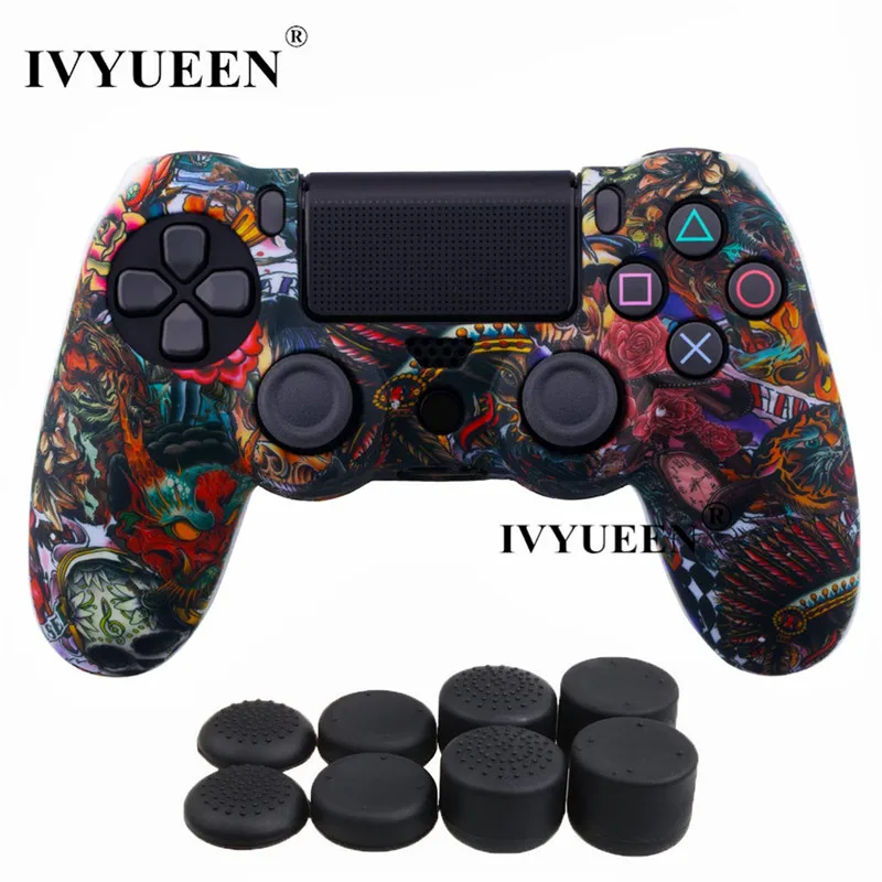 Силиконовый защитный чехол IVYUEEN для sony Dualshock 4 PS4 DS4 Pro Slim с 8 аналоговыми джойстиками - Цвет: Devil