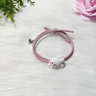 Парные браслеты с милым медведем и кроликом, плетеный браслет из 2 предметов, подарок для мальчиков и девочек, 2019