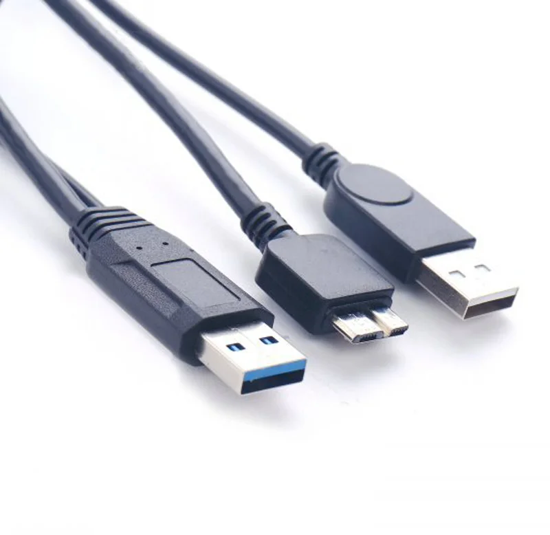 WAKEWO Micro USB3.0 два внешних USB кабеля типа А для мобильного жесткого диска с