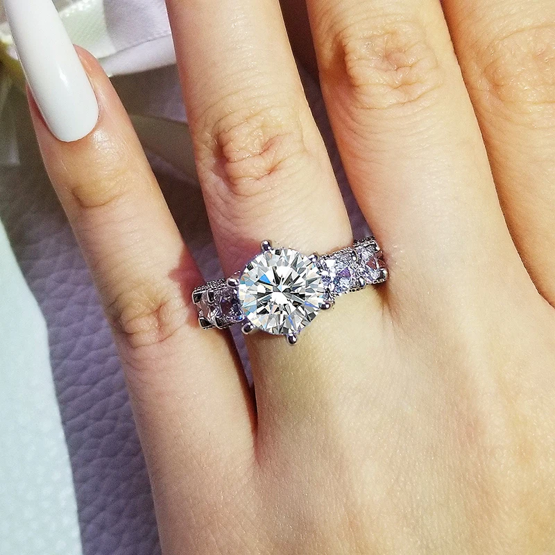 

Vintage Luxury 925 Sterling Silver Wedding Engagement Ring Anniversary Party Ring For Women Fashion Ring R6014S