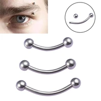 1pc titanium eyebrow piercing curved barbell punk banana ring body jewelry cartilage helix tragus ear nail stud nose lip bar 16g