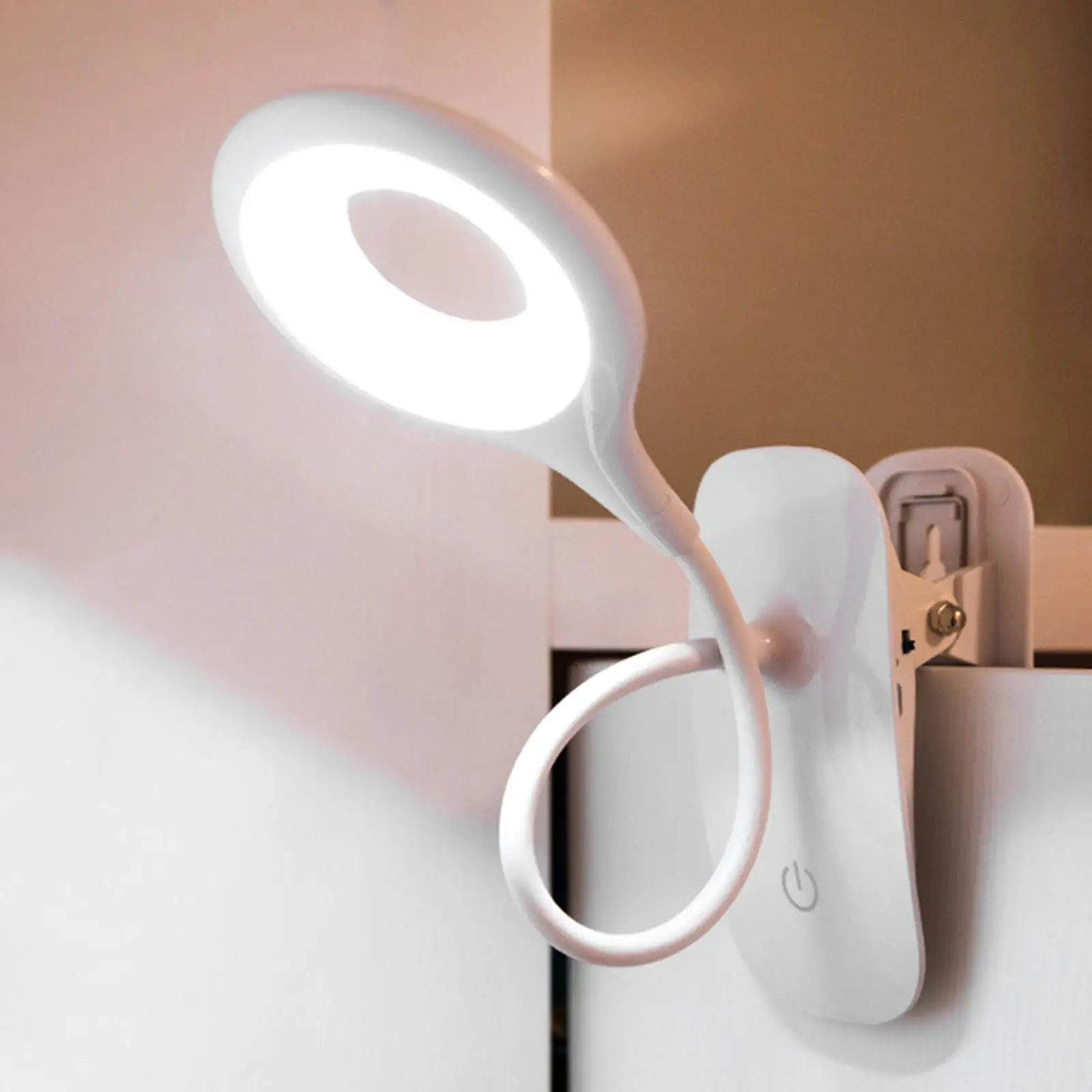 

2x LED Reading Light with Clip-on USB Rechargeable Desk Table Lamp
