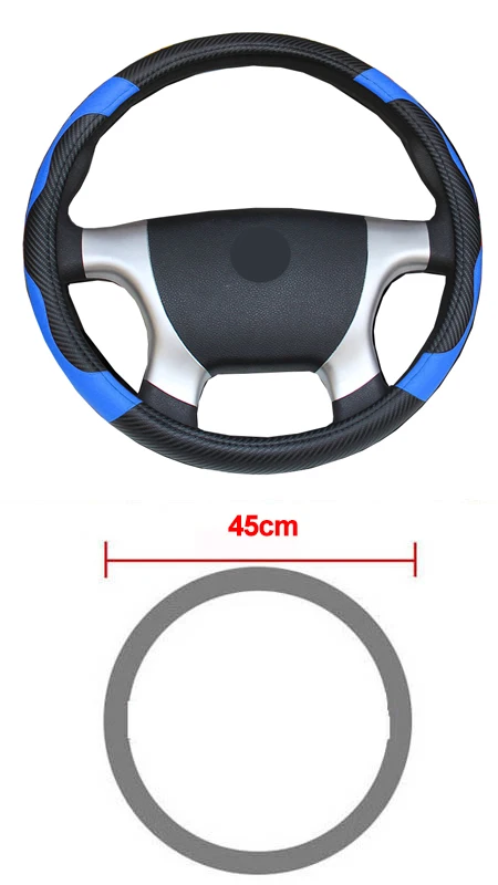 

Автомобильный чехол на руль, автобус, грузовик для 36, 38, 40, 42, 45, 47 50 см, диаметр, синий, красный, кожаная пленка на руль из микрофибры