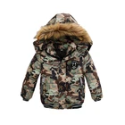 Зимняя куртка с капюшоном для мальчиков, зимняя плотная камуфляжная куртка для детей ясельного возраста, детская бархатная верхняя одежда