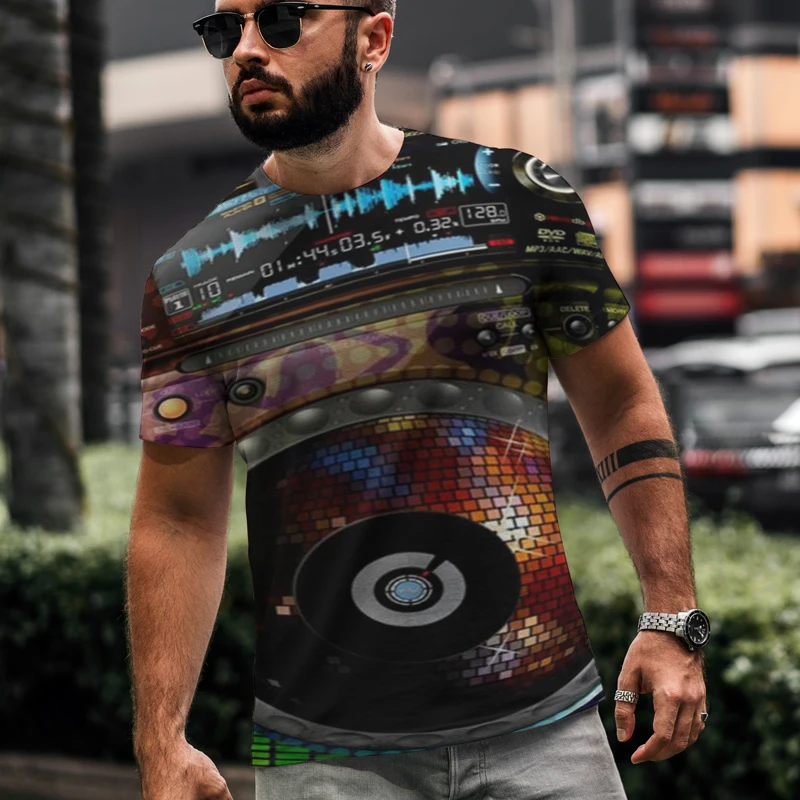 

Fashion 3D Printing Cool Dj Music Hip Hop Men And Women Short Sleeve T-Shirt Casual Summer Shirt 2021