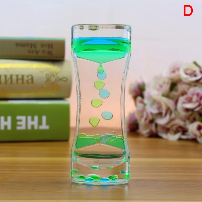 

Creative Double Color Floating Liquid Oil Acrylic Hourglass Liquid Visual Hourglass Timer New
