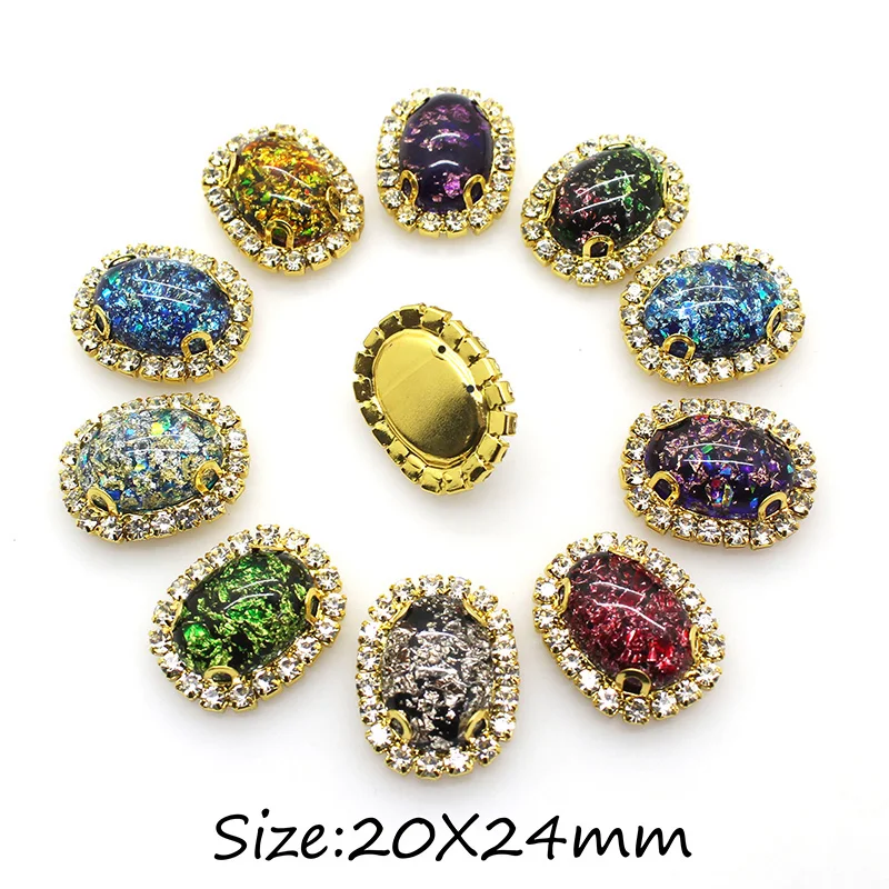 

10pcs /lot 20*24MM Oval Rhinestone Flatback Snap Sewing Button for Clothing Manualidades Diy Accessories Craft Decorative