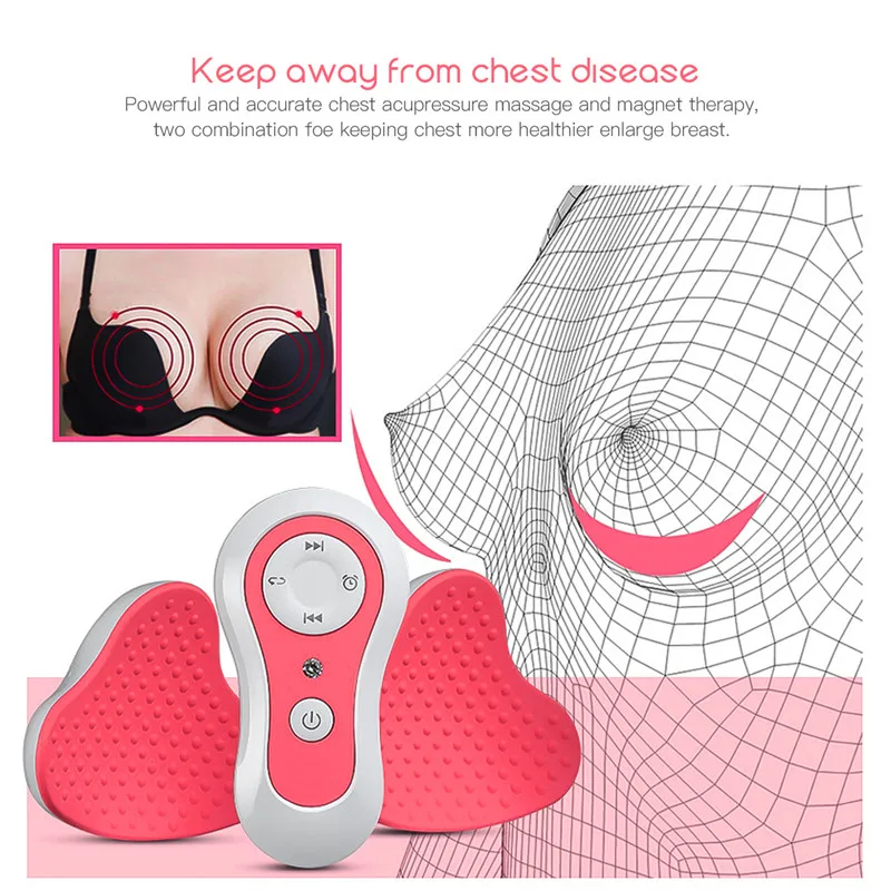 

Magnet Breast Enhancer Massager Electric Chest Enlargement Anti-Chest Sagging Device Breast Acupressure Massage Therapy Tool