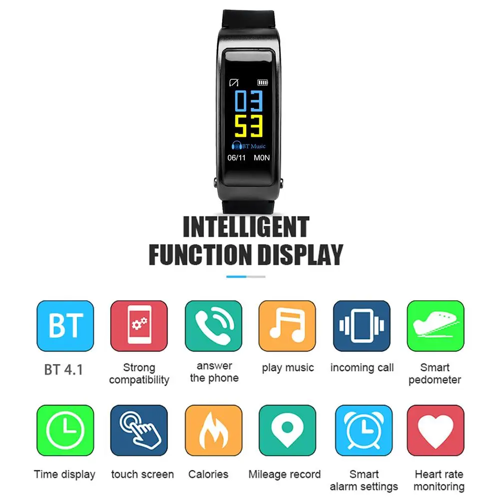 Bluetooth Y3 цветная гарнитура Talk умный Браслет пульсометр спортивные Смарт часы