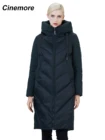 Новинка 2020, женская зимняя куртка, длинная теплая пуховая куртка с воротником-стойкой, Женское пальто с карманами, 2087