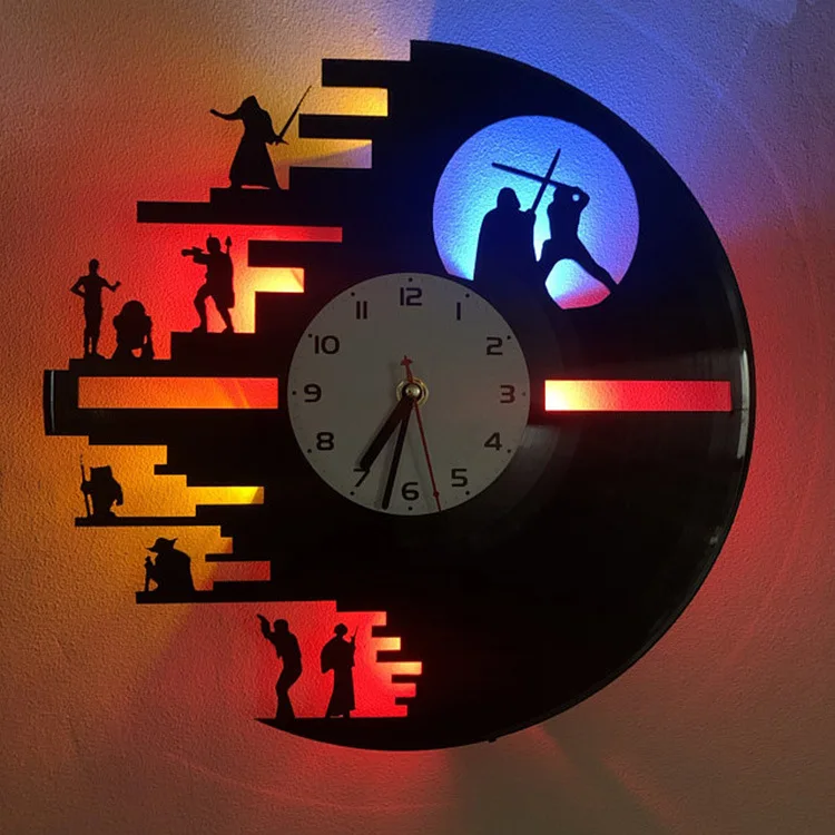 

2021 Hot Vinyl Record Wall Clock Theme Art Watch Clock Black Duvar Saati Home Decorative