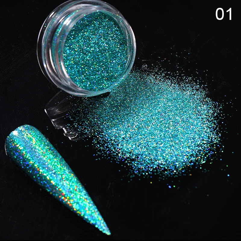 

1Pc Holographics Nail Powder Glitter Sliver Series Nail Sequins Pigments Nail Art Flakes Decoration DIY Polish Tools
