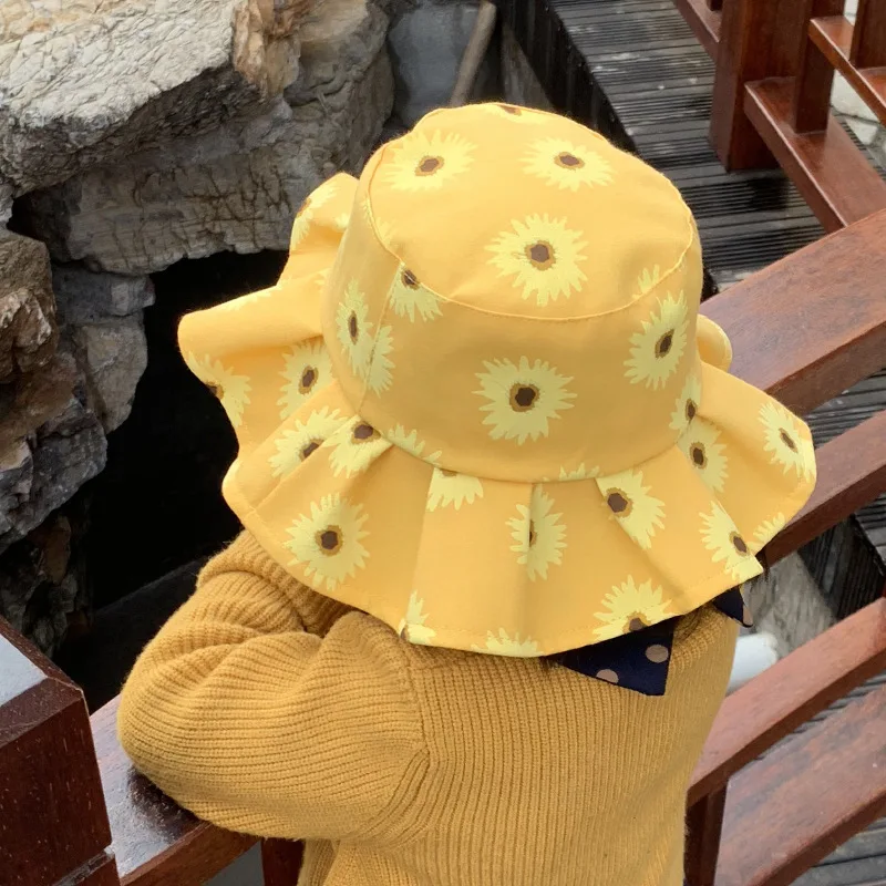 Модные летние шляпы с подсолнухами для мальчиков и девочек Солнцезащитная