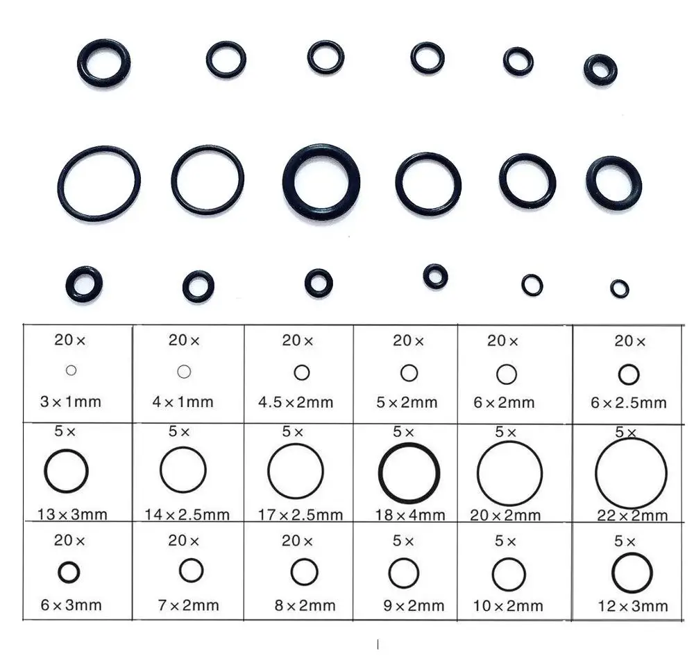 225 шт./кор. резиновое уплотнительное кольцо уплотнения шайба набор прокладок