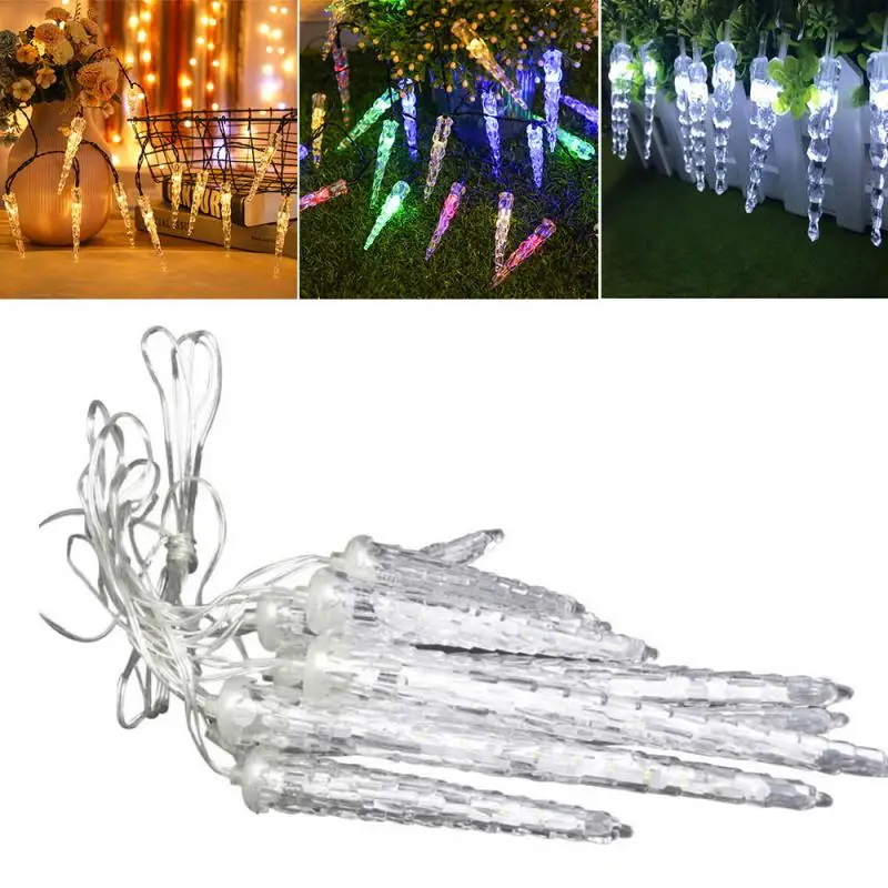 Night Light Frozen Icicle String Fairy Lights Indoor Outdoor Christmas Garden Lamps LED Outdoor Lawn Projection Lamp