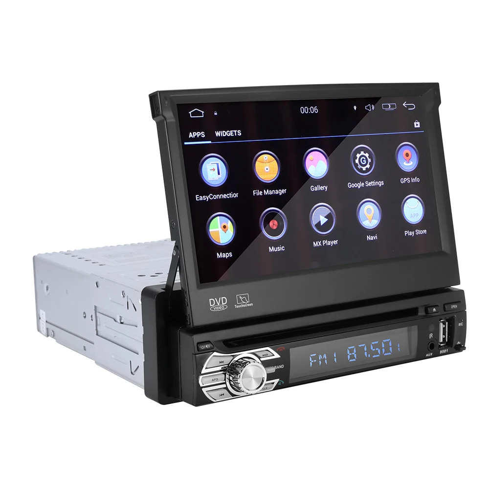 7 дюймовый автомобильный плеер Android 8 0 радиоприемник 1 Din с DVD GPS навигацией стерео FM