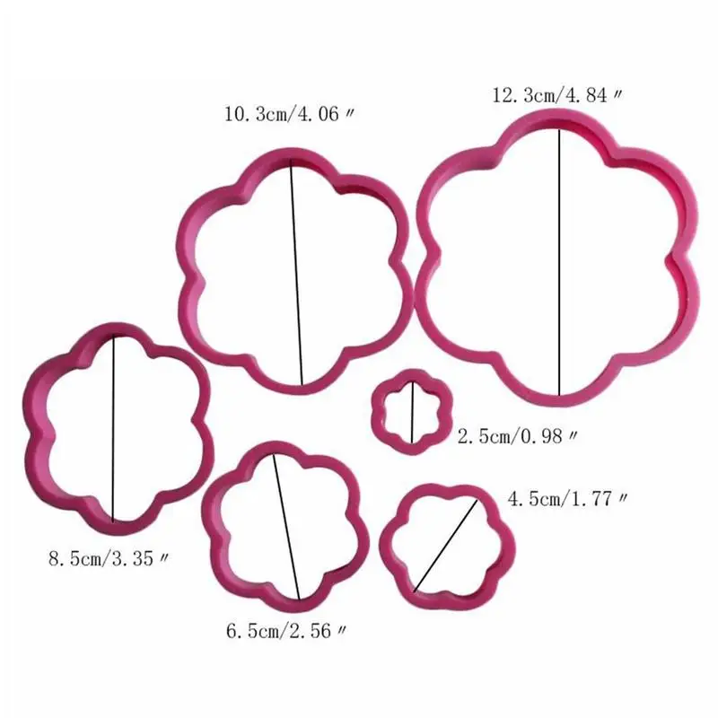 

6 Pcs Plum Blossom Heart Pentagram Shaped Cookies Mould ffor Baking Baking Tool Pastry Tools Accessories Kitchen Accessories