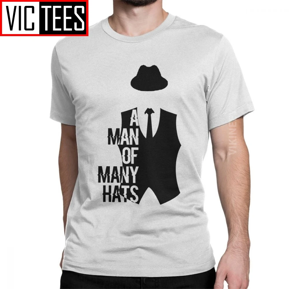 Черная футболка с цитатами из сериала Человек много Huts Мужская хлопковая красной