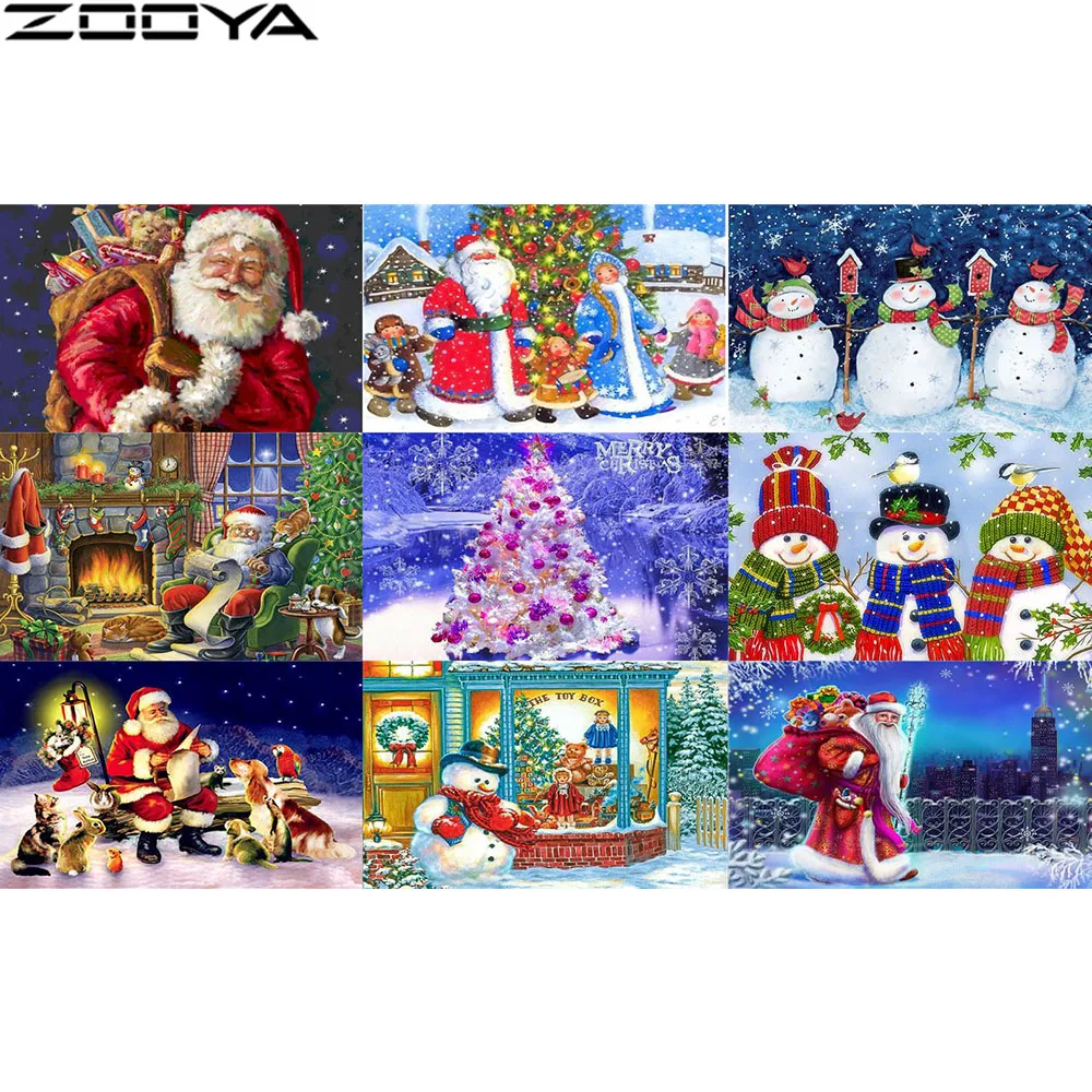 ZOOYA картина Алмазная вышивка бриллиантовый рисунок Рождество Санта Клаус