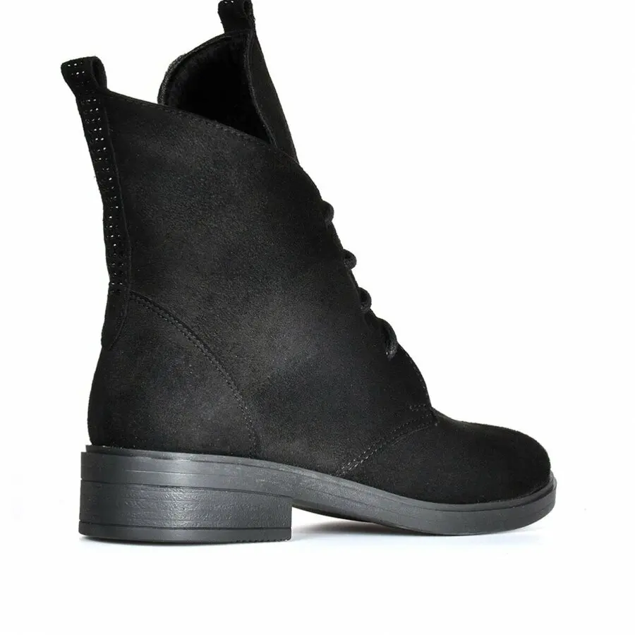 

Women Boots Mink Shoes Women Black-Suede Boots Vzn19-047K