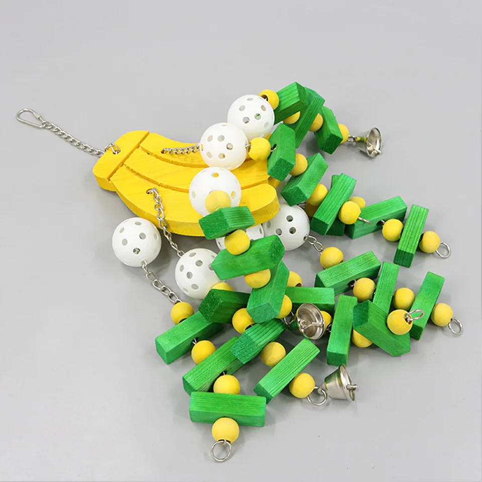 Bird Block Toys with Bells for Medium Parrots and Birds African Grey Cockatoos | Дом и сад